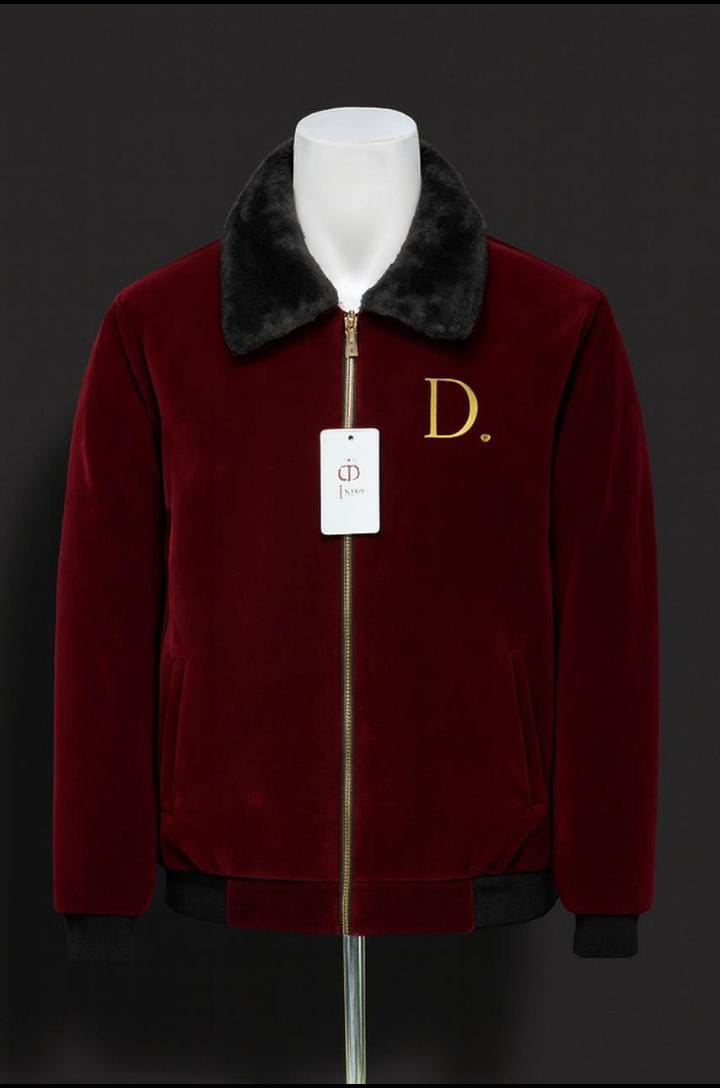 Maroon Velvet Winter Jacket
